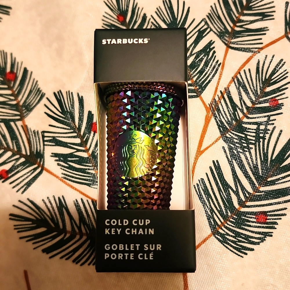 Rainbow Starbucks cold cup Keychain